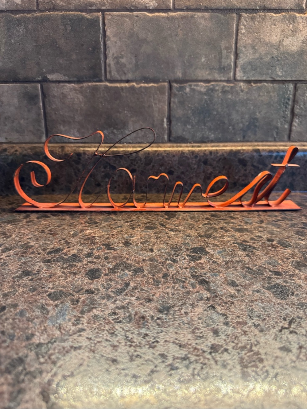 16” Harvest - Orange Metal Home Accent